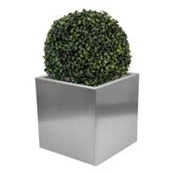Bambus-Kln Blumenkbel aus Edelstahl gebrstet - Blockform 30 cm